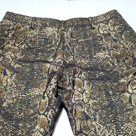 Worthington Black & Gold Snake Print Nightout Evening Ankle Pants - Picture 8 of 12